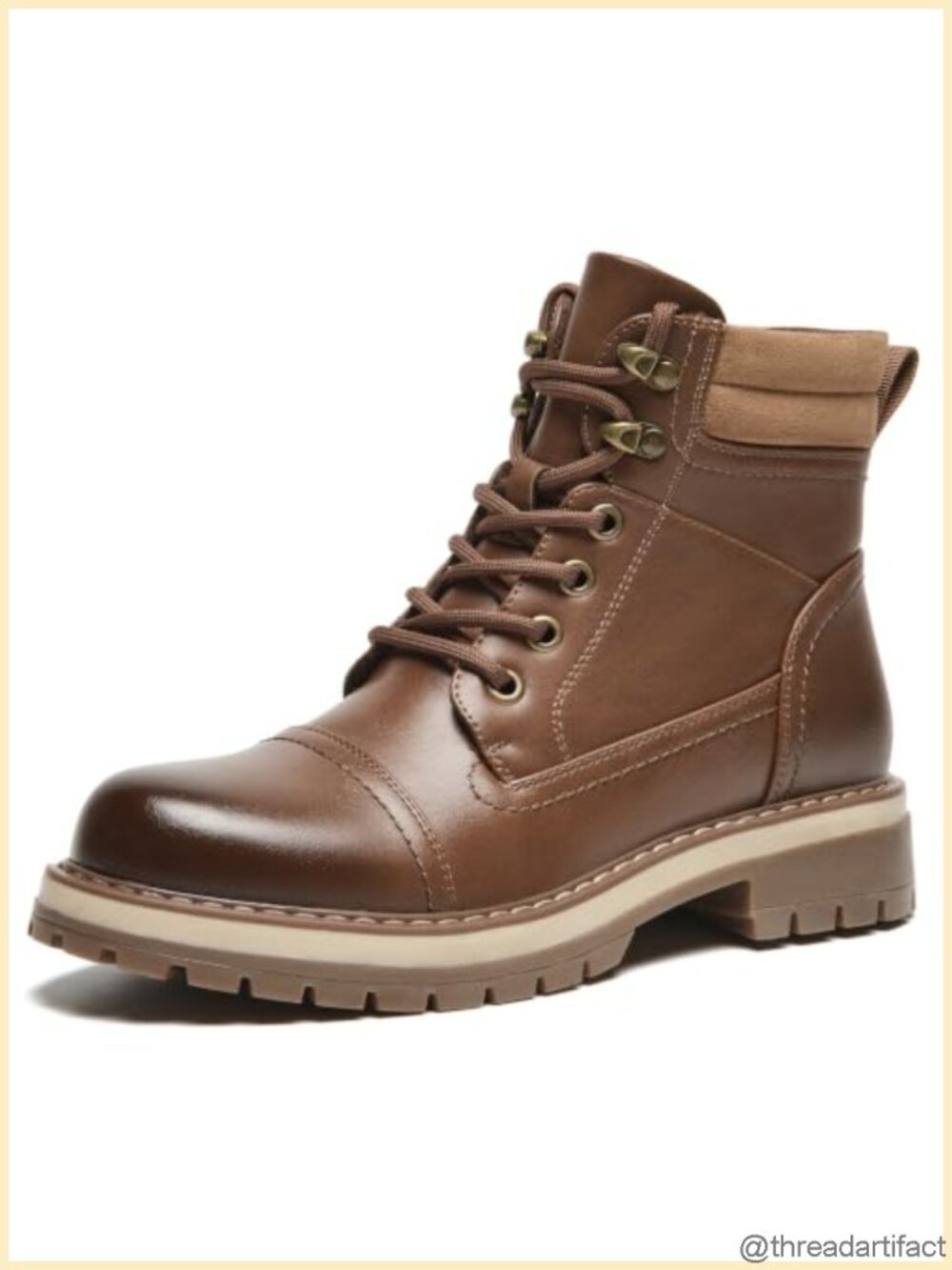 Women's Combat Boots Faux Leather Lug Sole Side Zipper Ankle Booties